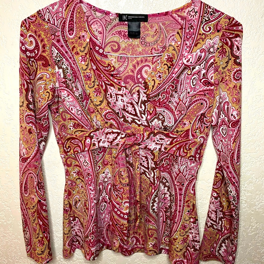Petite Inc paisley blouse